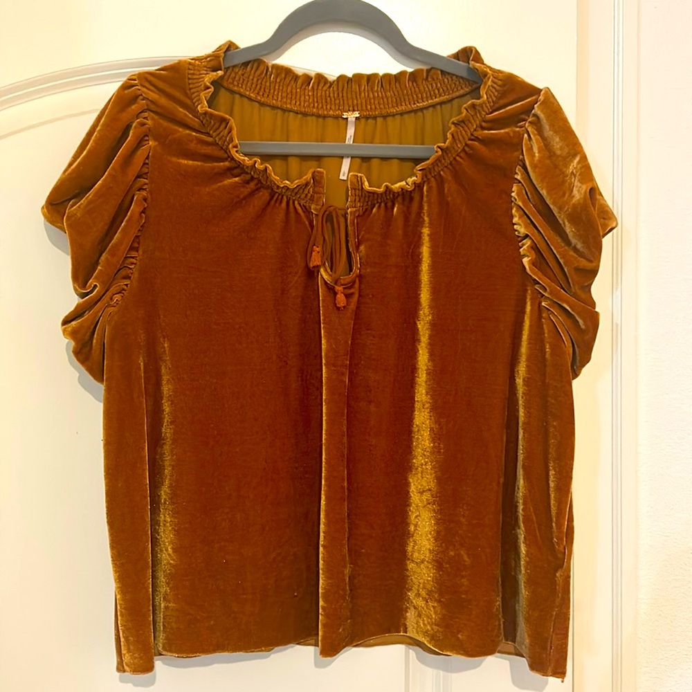 Free People Velvet top. Size L